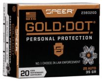 Speer Gold Dot Personal Protection .25ACP 35GR HP, 20-Pack