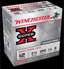 Win Ammo Super-X 12GA. 2.75" 1255FPS. 1-1/8OZ. #8, 25-Pack