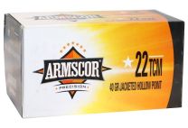 Armscor Ammo .22 TCM 40GR JHP, 100-Pack