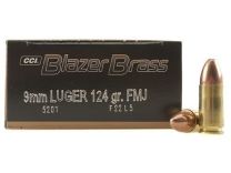 CCI Ammo Blazer Brass 9MM 124GR FMJ, 50-Pack
