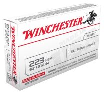 Winchester USA 223 REM 62GR FMJ, 20-Pack