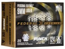 Federal Personal Defense Punch 9mm 124GR JHP, 20-Pack