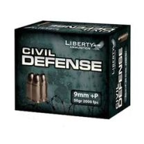 Liberty Ammo Civil Defense 9mm+P LUGER 50GR