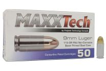 TulAmmo MaxxTech 9mm LUGER 115GR FMJ Steel Case Target, 50-Pack