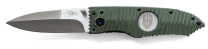 Brian Hoffner 3.5" Folding Knife - Chiseled Olive Grip, Silver Smooth Blade
