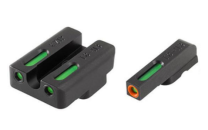 TruGlo TFX Pro Ruger LC9/LC9s/LC380 Front & Rear Set Green TFO Night Sights W/ Orange Ring, Black