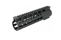 TacFire AR-15 Ultra Slim KeyMod Free Float Clamp-On Hand Guard, with Detachable Rails, 7", Black