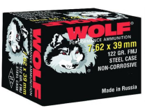 Wolf Ammo 7.62x39 123GR FMJ, 20-Pack