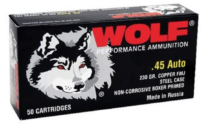 Wolf Ammo 45 ACP 230GR FMJ, 50-Pack