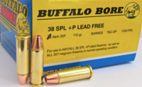 Buffalo Bore Ammo 20F/20 38+P Barnes Lead Free 110GR, 20-Pack