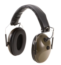 Allen Single Microphone Earmuff 4X Hearing Enhancement, Olive Drab