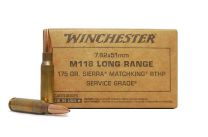Winchester Service Grade 7.62x51mm 175GR Sierra MatchKing BTHP, 20-Pack