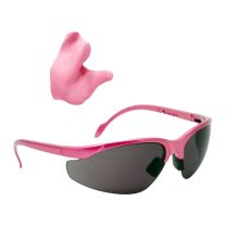 Radians Pink Custom Molded Ear Plugs/Shooting Glasses Combo, Pink/Smoke