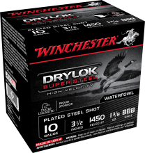 Winchester Drylok Super Steel 3-1/2" 10GA BBB Shot 1-3/8 Oz, 25-Pack