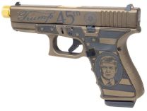 Glock 19 Gen4 9mm 4.6", Burnt Bronze, Custom Donald Trump 45th President Edition