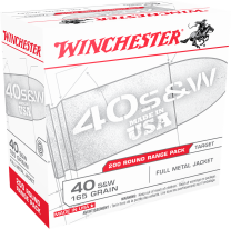 Winchester USA .40S&W 165GR FMJ, 200-Pack