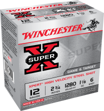 Winchester Super X 2-3/4" 12GA Xpert HV Steel 1-1/8oz #6, 25-Pack