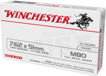 Winchester 7.62x51NATO 149GR FMJ, 20-Pack
