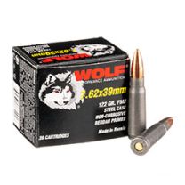 Wolf Ammo 7.62x39mm 122GR FMJ, 20-Pack